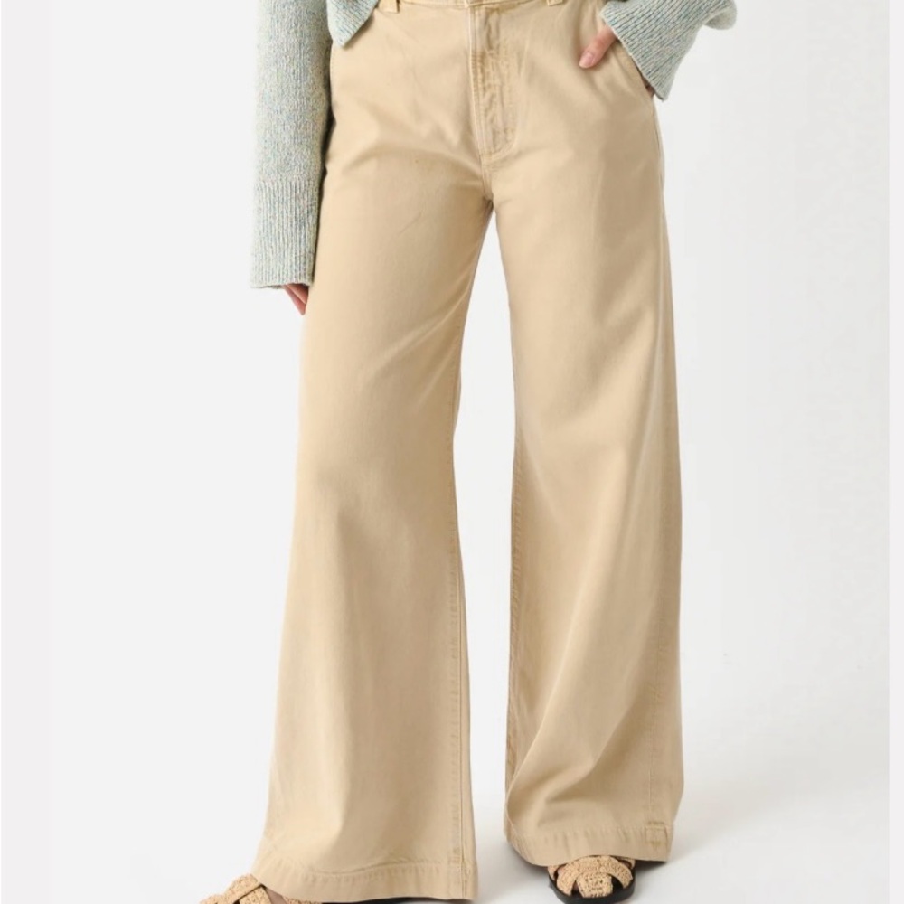 Wide-Leg Tan Pants